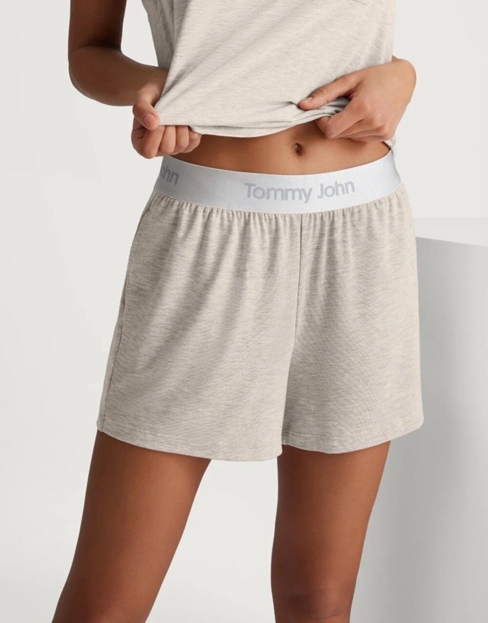 Tommy John Women’s Size Large Second Skin Sleep Shorts Dove Heather Soft Lounge